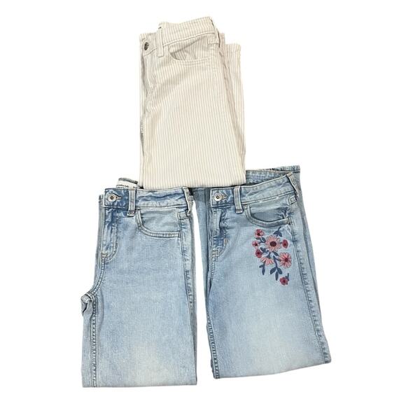 abercrombie kids Other - Abercrombie Kids 9/10 SHORT High Rise Wide Leg Jeans Lot of 3 Adjustable Waist